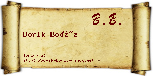 Borik Boáz névjegykártya